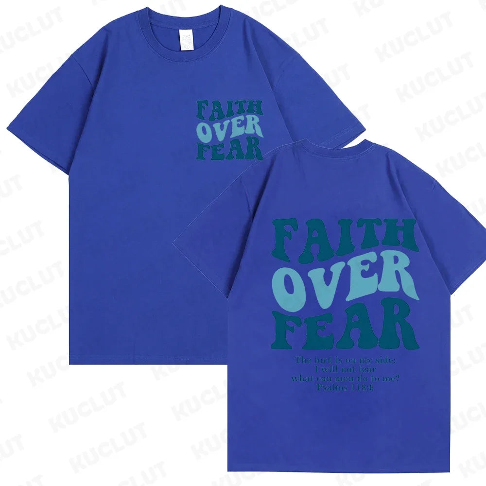 Unisex Faith Over Fear Comfort T-shirts