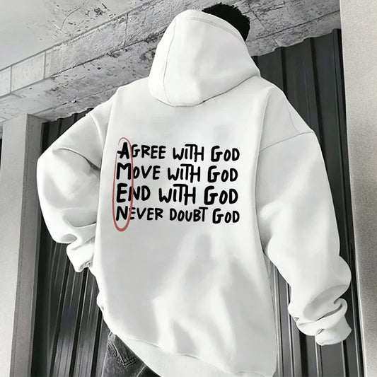 Men's Christian God Printed Graphic Hoodie