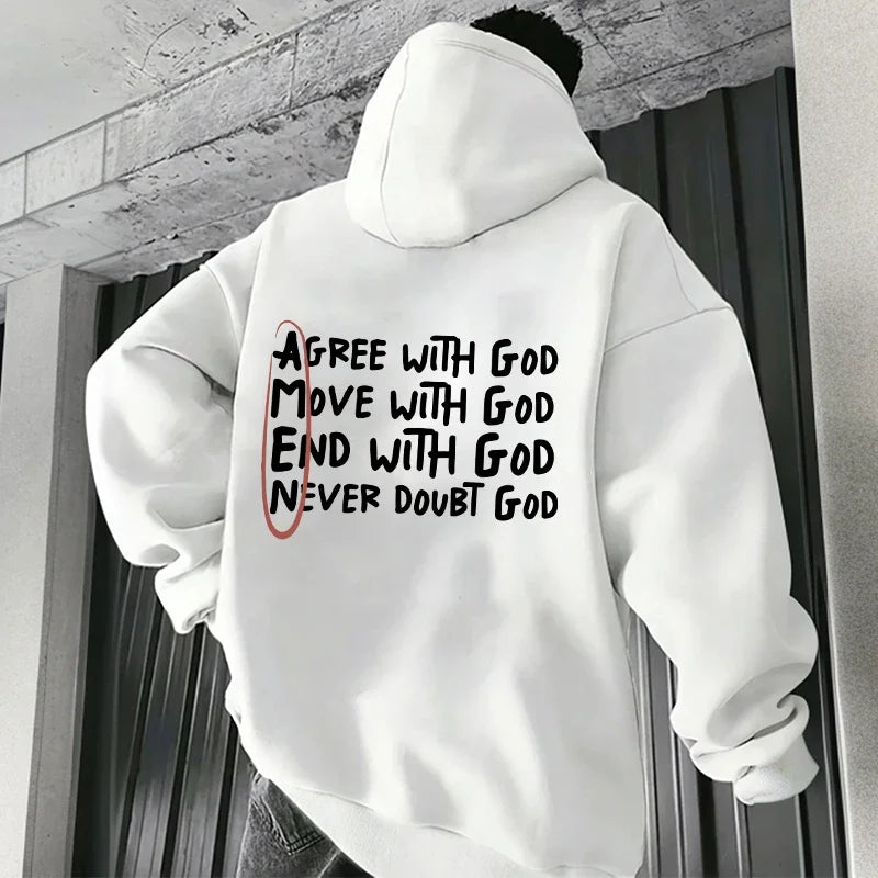 Men's Christian God Printed Graphic Hoodie
