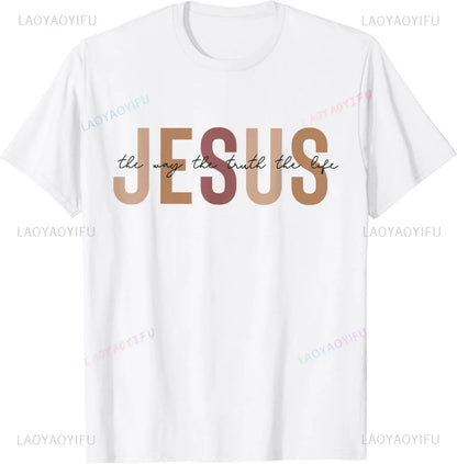 Jesus The Way Truth Life Print Tee
