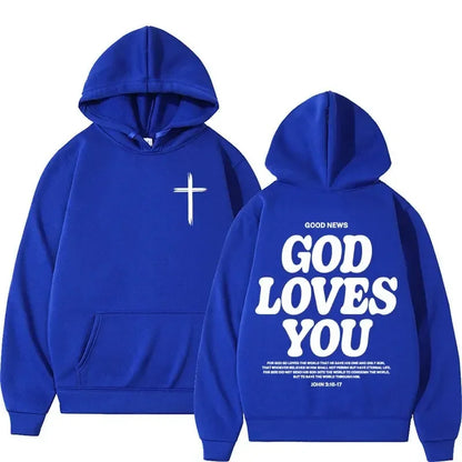 God Loves You Men's Women Vintage Hoodie