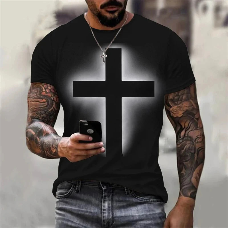 Christian Men's Gothic 3D Print Tees