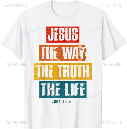 Jesus The Way Truth Life Print Tee