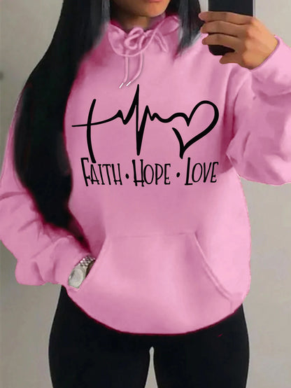 Faith Hope Love Graphic Women's Hoodie