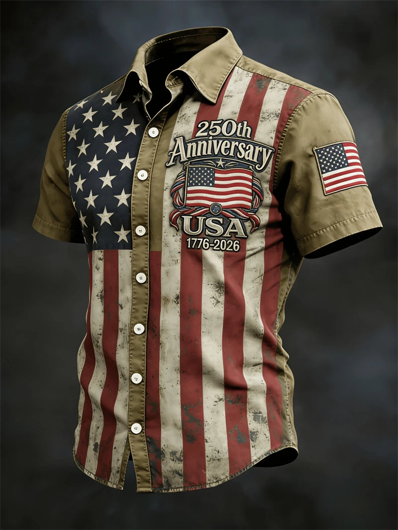 Men's 250th Anniversary American Flag Shirt