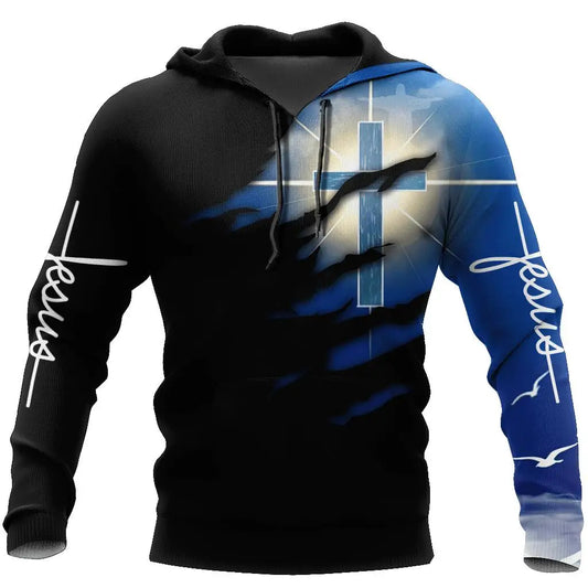 Jesus Mens 3D Print Pullover Hoodie