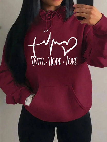 Faith Hope Love Graphic Women's Hoodie