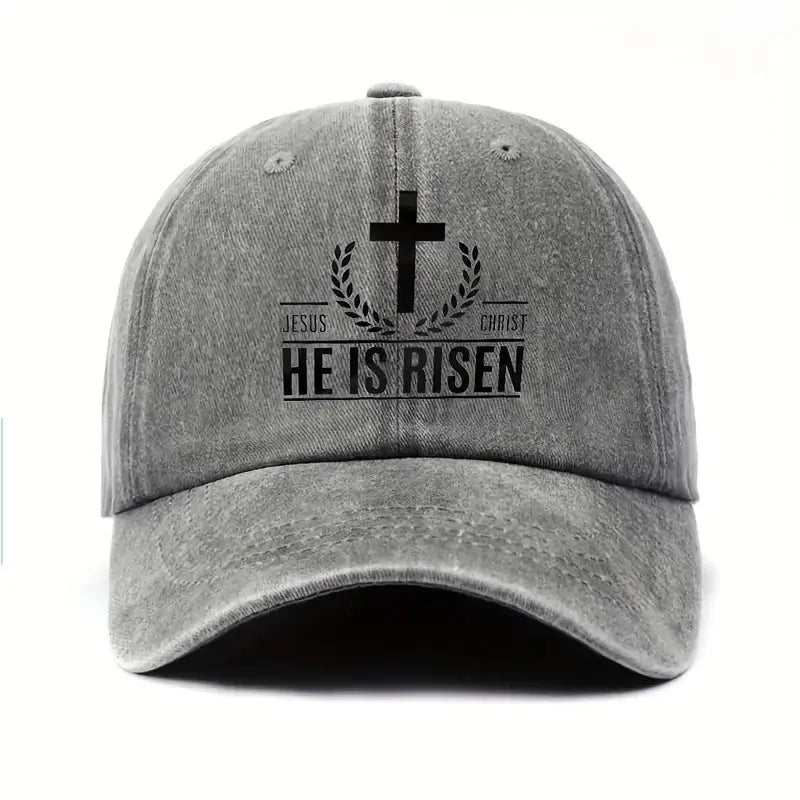 He Is Risen Jesus Christ Cross Cap