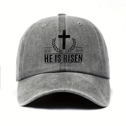 He Is Risen Jesus Christ Cross Cap