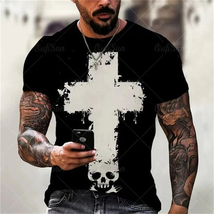 Christian Men's Gothic 3D Print Tees