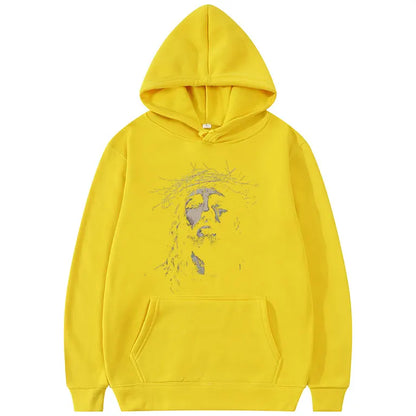 Jesus Face Vintage Graphic Hoodie
