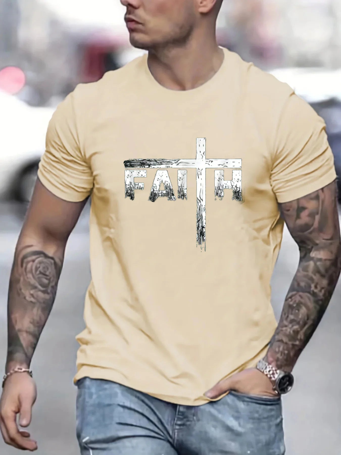 100% Cotton Faith Print T-Shirt