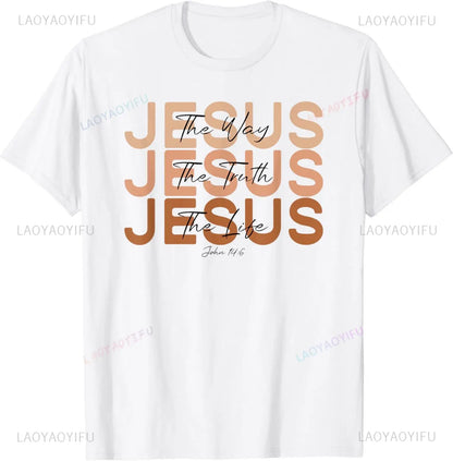Jesus The Way Truth Life Print Tee