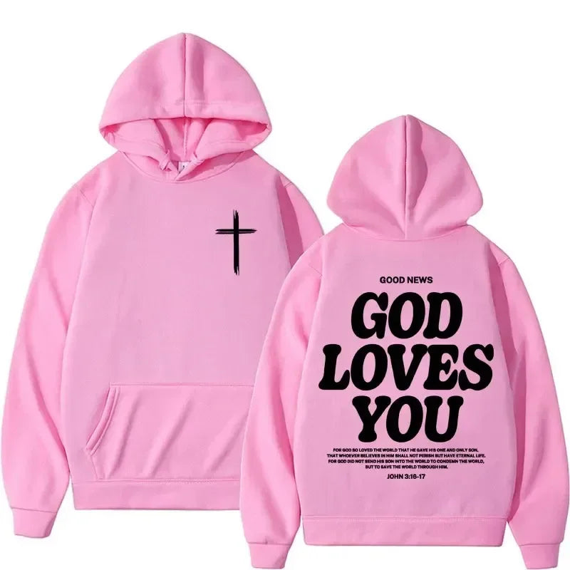 God Loves You Men's Women Vintage Hoodie