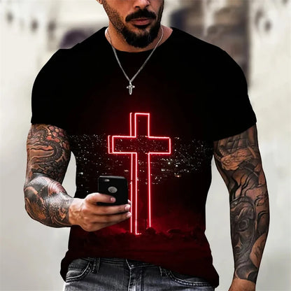 Christian Men's Gothic 3D Print Tees