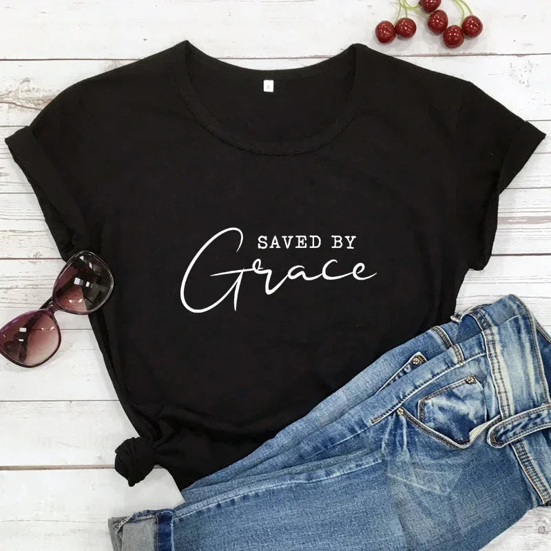Saved By Grace Women's Print T-Shirt
