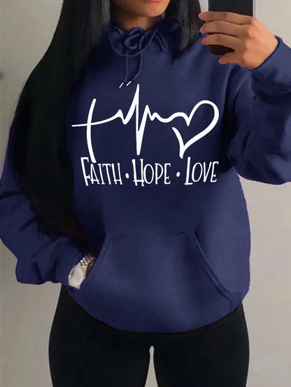 Faith Hope Love Graphic Women's Hoodie