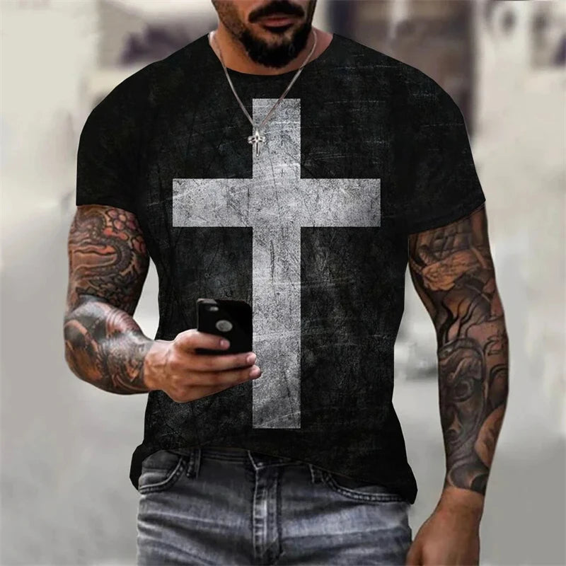 Christian Men's Gothic 3D Print Tees