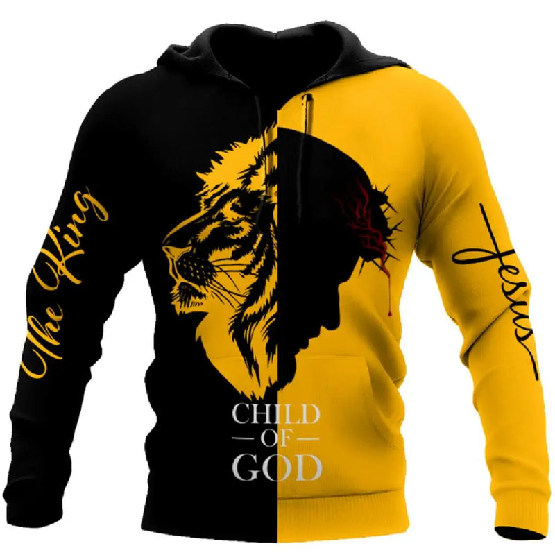 Jesus Mens 3D Print Pullover Hoodie