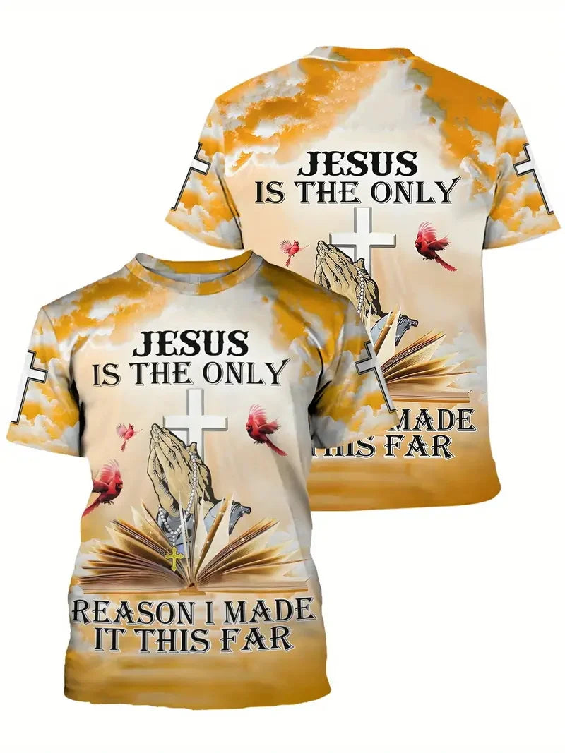 Men's 3D Jesus Print T-Shirt