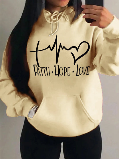 Faith Hope Love Graphic Women's Hoodie