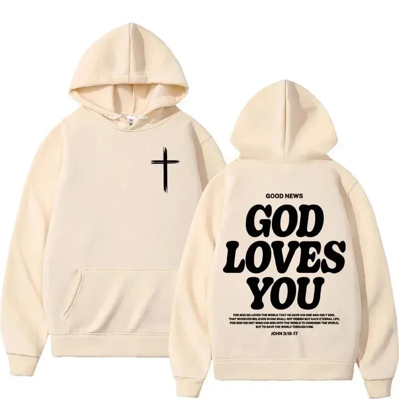God Loves You Men's Women Vintage Hoodie