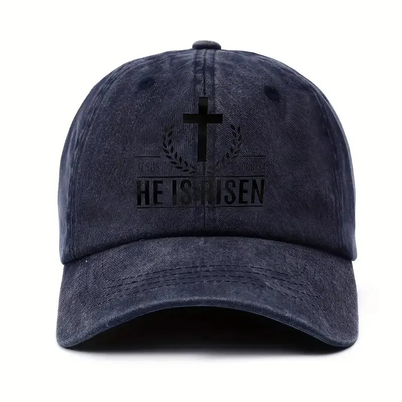 He Is Risen Jesus Christ Cross Cap