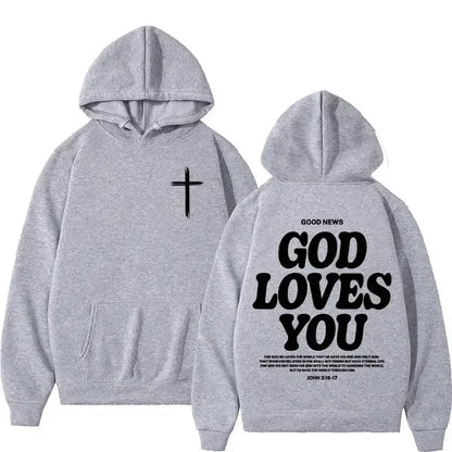 God Loves You Men's Women Vintage Hoodie
