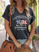 Women's V-Neck "USA 250th Anniversary Graphic Tee