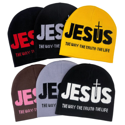 JESUS  Print Knit Unisex Beanie Hat