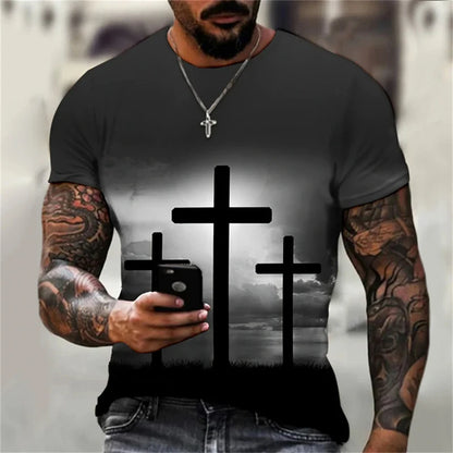 Christian Men's Gothic 3D Print Tees
