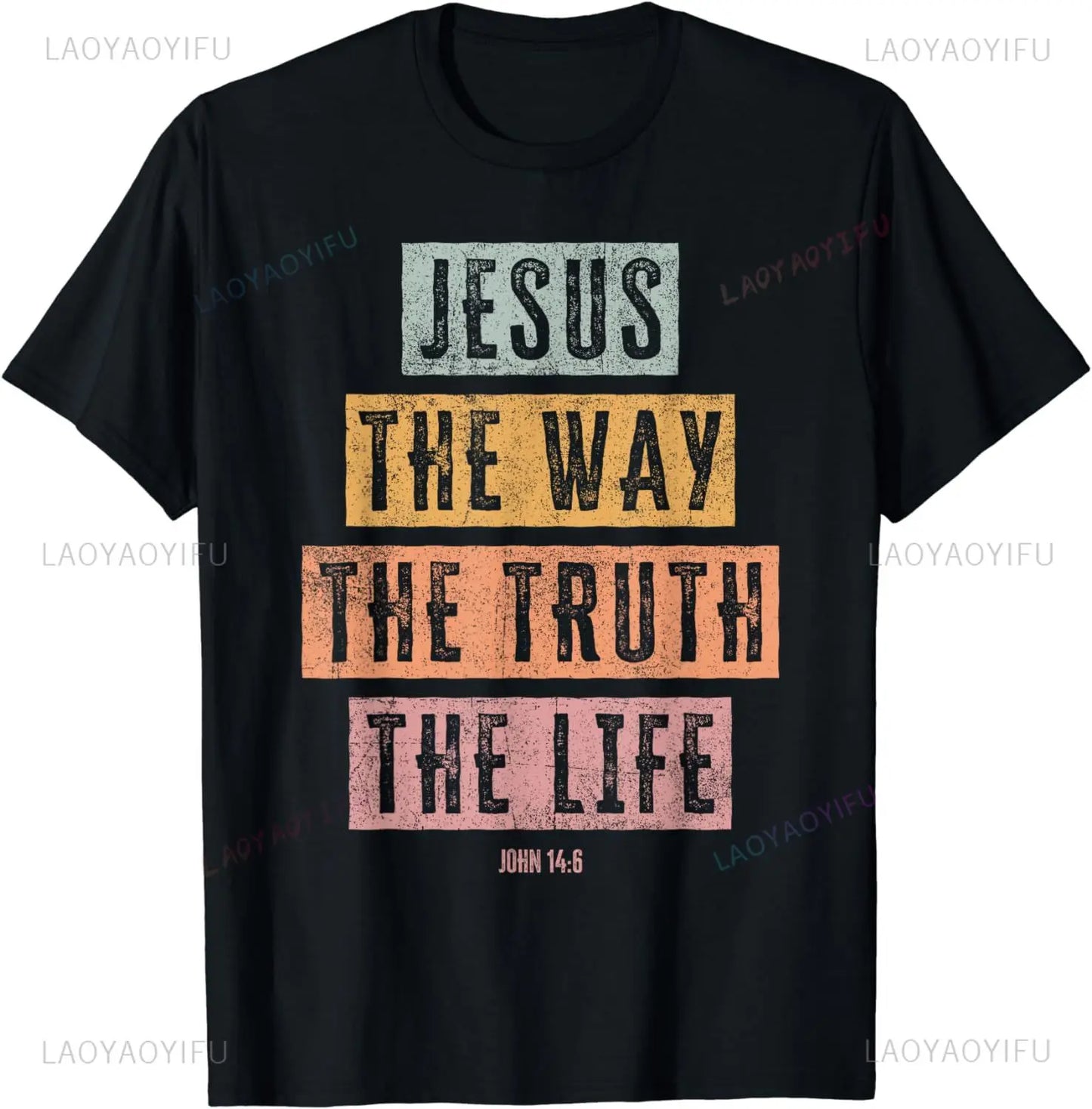Jesus The Way Truth Life Print Tee