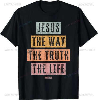 Jesus The Way Truth Life Print Tee