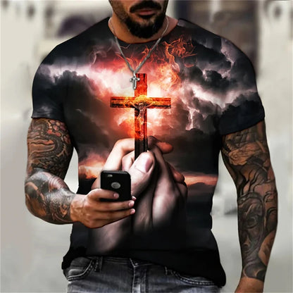 Christian Men's Gothic 3D Print Tees