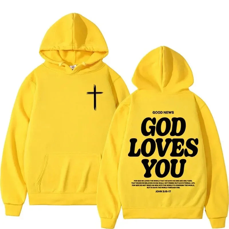 God Loves You Men's Women Vintage Hoodie