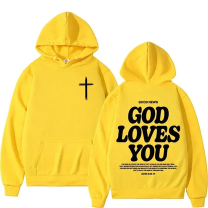God Loves You Men's Women Vintage Hoodie
