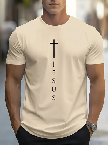 Men's Faith Cross Casual Cotton Tee