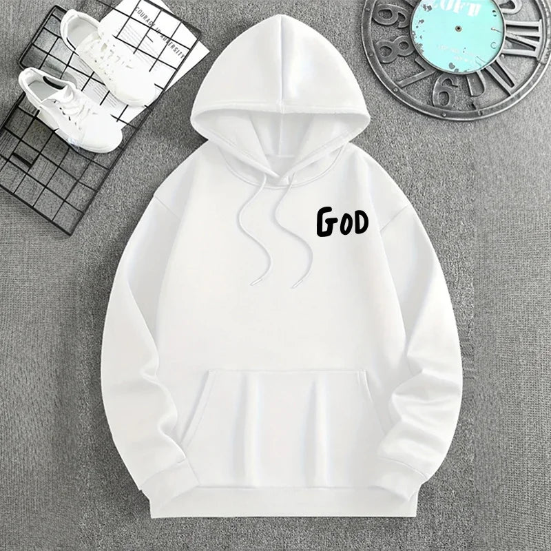 Men's Christian God Printed Graphic Hoodie