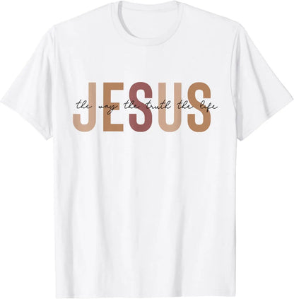 Jesus The Way Truth Life Print Tee