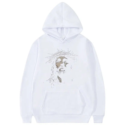 Jesus Face Vintage Graphic Hoodie