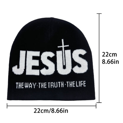 JESUS  Print Knit Unisex Beanie Hat