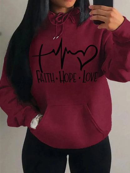 Faith Hope Love Graphic Women's Hoodie