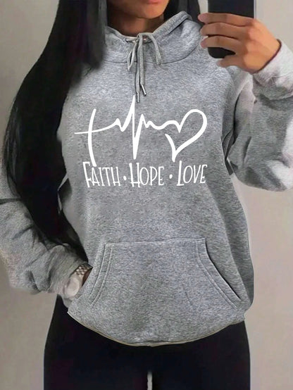 Faith Hope Love Graphic Women's Hoodie