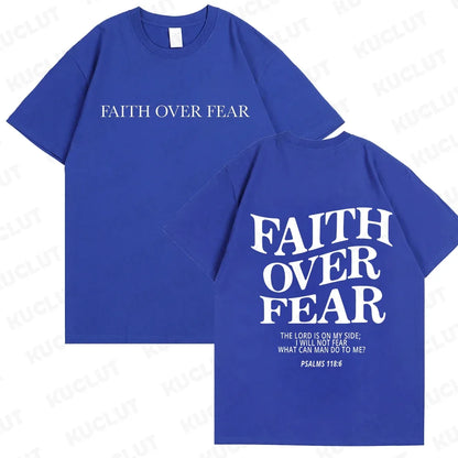 Unisex Faith Over Fear Comfort T-shirts