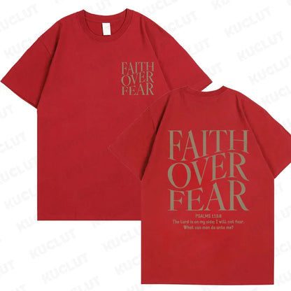 Unisex Faith Over Fear Comfort T-shirts