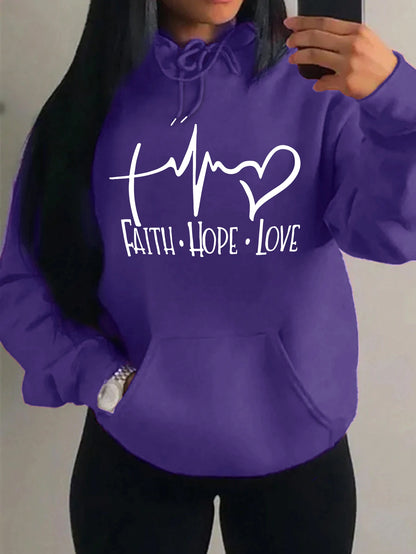 Faith Hope Love Graphic Women's Hoodie