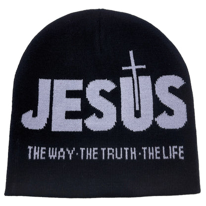 JESUS  Print Knit Unisex Beanie Hat