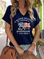 Women's V-Neck "USA 250th Anniversary Graphic Tee
