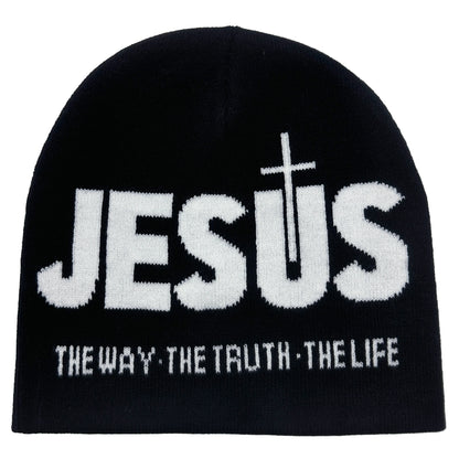 JESUS  Print Knit Unisex Beanie Hat