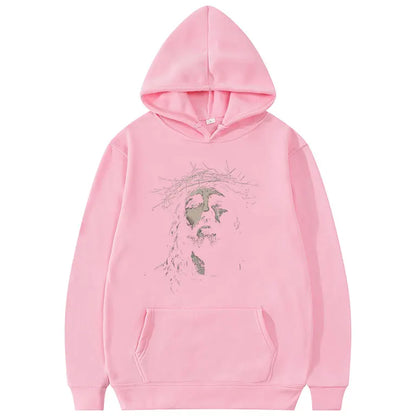 Jesus Face Vintage Graphic Hoodie